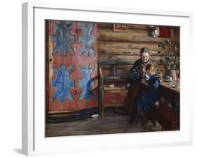 Farm Interior with Granddaughter-Fritz Thaulow-Framed Giclee Print