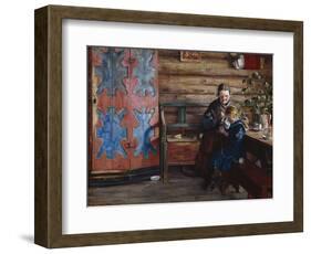 Farm Interior with Granddaughter-Fritz Thaulow-Framed Giclee Print