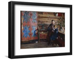 Farm Interior with Granddaughter-Fritz Thaulow-Framed Giclee Print