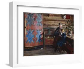 Farm Interior with Granddaughter-Fritz Thaulow-Framed Giclee Print