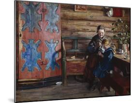 Farm Interior with Granddaughter-Fritz Thaulow-Mounted Giclee Print