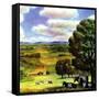 "Farm Landscape,"April 1, 1942-J. Steuart Curry-Framed Stretched Canvas