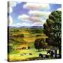 "Farm Landscape,"April 1, 1942-J. Steuart Curry-Stretched Canvas