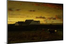 Farm Landscape, Cattle in Pasture, Sunset, Nantucket, C.1883-George Snr. Inness-Mounted Giclee Print