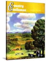 "Farm Landscape," Country Gentleman Cover, April 1, 1942-J. Steuart Curry-Stretched Canvas