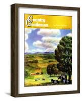 "Farm Landscape," Country Gentleman Cover, April 1, 1942-J. Steuart Curry-Framed Giclee Print