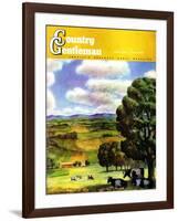 "Farm Landscape," Country Gentleman Cover, April 1, 1942-J. Steuart Curry-Framed Giclee Print