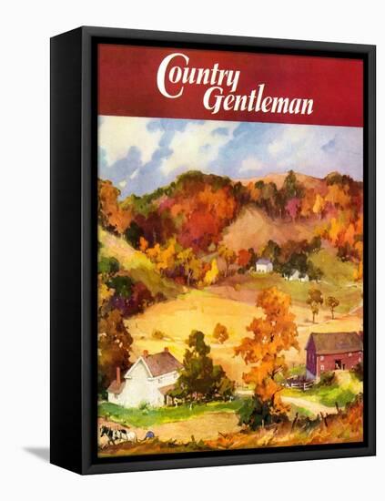 "Farm Landscape," Country Gentleman Cover, November 1, 1940-null-Framed Stretched Canvas