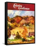 "Farm Landscape," Country Gentleman Cover, November 1, 1940-null-Framed Stretched Canvas