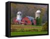 Farm Landscape in Fall Color, Arlington, Vermont, USA-Joe Restuccia III-Framed Stretched Canvas