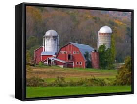 Farm Landscape in Fall Color, Arlington, Vermont, USA-Joe Restuccia III-Framed Stretched Canvas