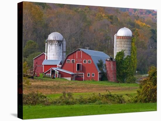 Farm Landscape in Fall Color, Arlington, Vermont, USA-Joe Restuccia III-Stretched Canvas