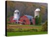 Farm Landscape in Fall Color, Arlington, Vermont, USA-Joe Restuccia III-Stretched Canvas