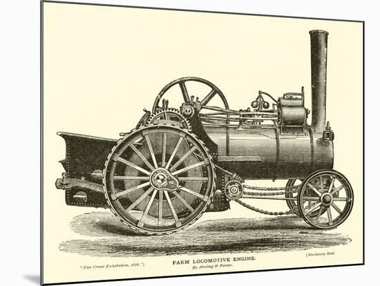 Farm Locomotive Engine, by Aveling and Porter-null-Mounted Giclee Print