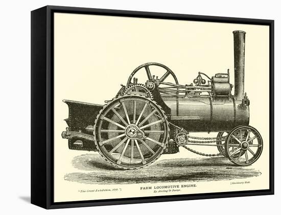 Farm Locomotive Engine, by Aveling and Porter-null-Framed Stretched Canvas