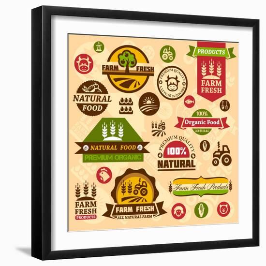 Farm Logo Labels and Designs-Chistoprudnaya-Framed Art Print