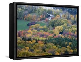 Farm next to the Connecticut River in Hadley, Massachusetts, USA-Jerry & Marcy Monkman-Framed Stretched Canvas