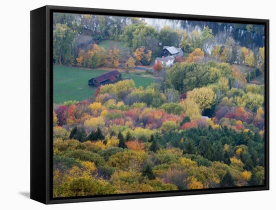 Farm next to the Connecticut River in Hadley, Massachusetts, USA-Jerry & Marcy Monkman-Framed Stretched Canvas