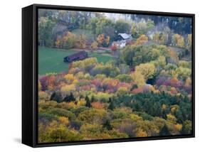 Farm next to the Connecticut River in Hadley, Massachusetts, USA-Jerry & Marcy Monkman-Framed Stretched Canvas