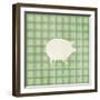 Farm Pig on Plaid-Elizabeth Medley-Framed Art Print