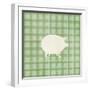 Farm Pig on Plaid-Elizabeth Medley-Framed Art Print