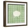 Farm Pig on Plaid-Elizabeth Medley-Framed Art Print