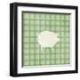 Farm Pig on Plaid-Elizabeth Medley-Framed Art Print