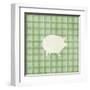 Farm Pig on Plaid-Elizabeth Medley-Framed Art Print