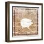 Farm Pig Silhouette-Elizabeth Medley-Framed Art Print