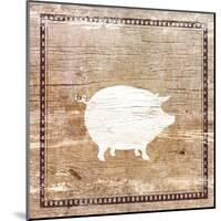 Farm Pig Silhouette-Elizabeth Medley-Mounted Art Print