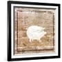 Farm Pig Silhouette-Elizabeth Medley-Framed Art Print