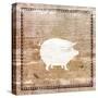 Farm Pig Silhouette-Elizabeth Medley-Stretched Canvas