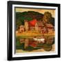 "Farm Pond Landscape," July 28, 1945-Mead Schaeffer-Framed Giclee Print