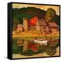 "Farm Pond Landscape," July 28, 1945-Mead Schaeffer-Framed Stretched Canvas