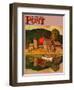 "Farm Pond Landscape," Saturday Evening Post Cover, July 28, 1945-Mead Schaeffer-Framed Giclee Print