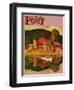 "Farm Pond Landscape," Saturday Evening Post Cover, July 28, 1945-Mead Schaeffer-Framed Giclee Print