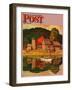 "Farm Pond Landscape," Saturday Evening Post Cover, July 28, 1945-Mead Schaeffer-Framed Giclee Print