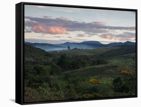 Farm Scene at Sunset in Chapada Diamantina National Park-Alex Saberi-Framed Stretched Canvas