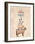 Farm Shop Vintage Poster Retro Butcher Shop Farm Animals Livestock Farming Poster Hand Drawn Ink Ve-intueri-Framed Art Print