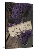 Farm Sign with Dried Lavender for Sale at Lavender Festival, Sequim, Washington, USA-Merrill Images-Stretched Canvas