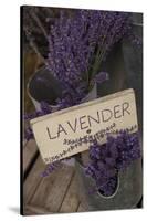 Farm Sign with Dried Lavender for Sale at Lavender Festival, Sequim, Washington, USA-Merrill Images-Stretched Canvas