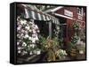 Farm Stand in Red Barn with Flowers, Long Island, New York, USA-Merrill Images-Framed Stretched Canvas