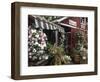 Farm Stand in Red Barn with Flowers, Long Island, New York, USA-Merrill Images-Framed Photographic Print