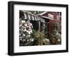 Farm Stand in Red Barn with Flowers, Long Island, New York, USA-Merrill Images-Framed Photographic Print