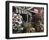 Farm Stand in Red Barn with Flowers, Long Island, New York, USA-Merrill Images-Framed Photographic Print