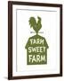 Farm Sweet Farm. Vintage Textured T Shirt Design, Wall Art, Sign, Badge, Emblem with Rustic Rural L-Tortuga-Framed Art Print