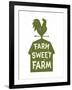 Farm Sweet Farm. Vintage Textured T Shirt Design, Wall Art, Sign, Badge, Emblem with Rustic Rural L-Tortuga-Framed Art Print