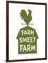 Farm Sweet Farm. Vintage Textured T Shirt Design, Wall Art, Sign, Badge, Emblem with Rustic Rural L-Tortuga-Framed Art Print