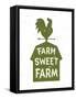 Farm Sweet Farm. Vintage Textured T Shirt Design, Wall Art, Sign, Badge, Emblem with Rustic Rural L-Tortuga-Framed Stretched Canvas