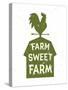 Farm Sweet Farm. Vintage Textured T Shirt Design, Wall Art, Sign, Badge, Emblem with Rustic Rural L-Tortuga-Stretched Canvas